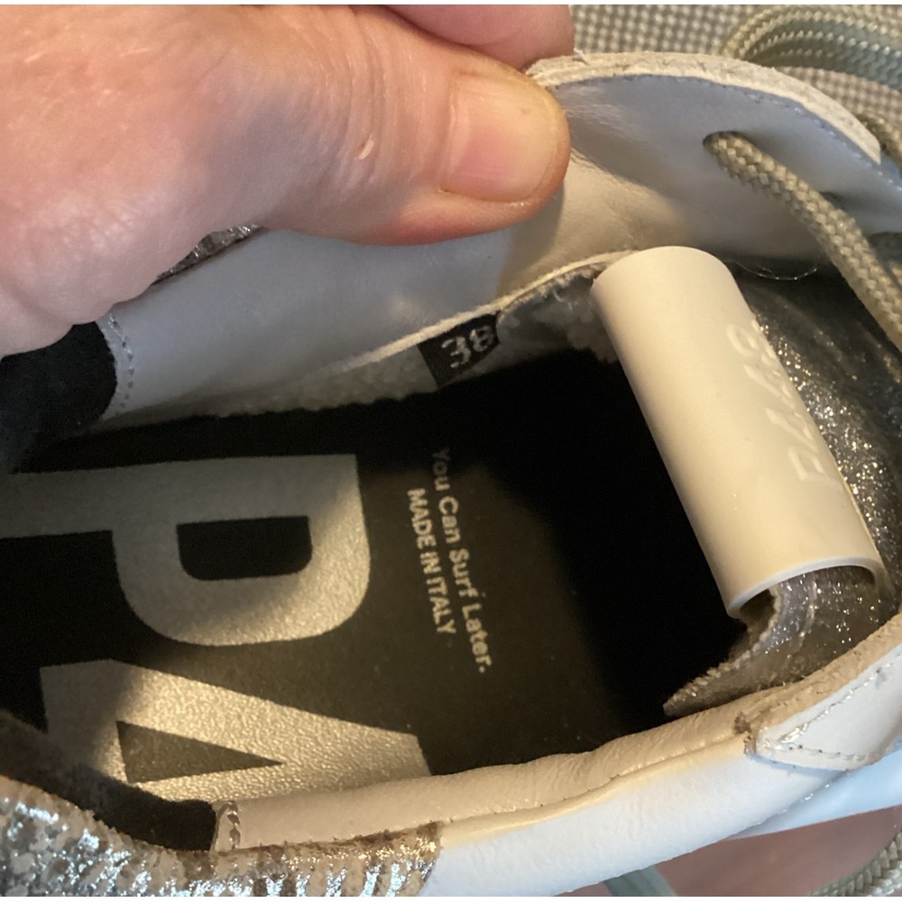 P448 John Low silver and white perforated sneakers - Picture 6 of 6